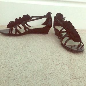 Black wedge sandals East 5th size 6.5